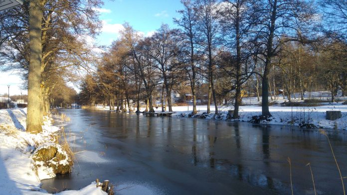 akerskanal Åkers kanal i Åkersberga i vinterskrud